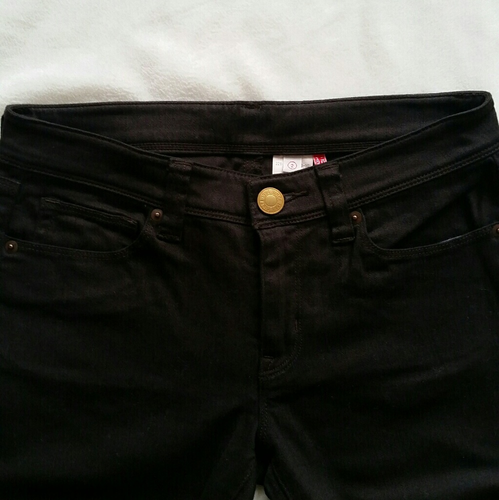 Uniqlo Dark Brown Straight-Leg Skinny Jeans